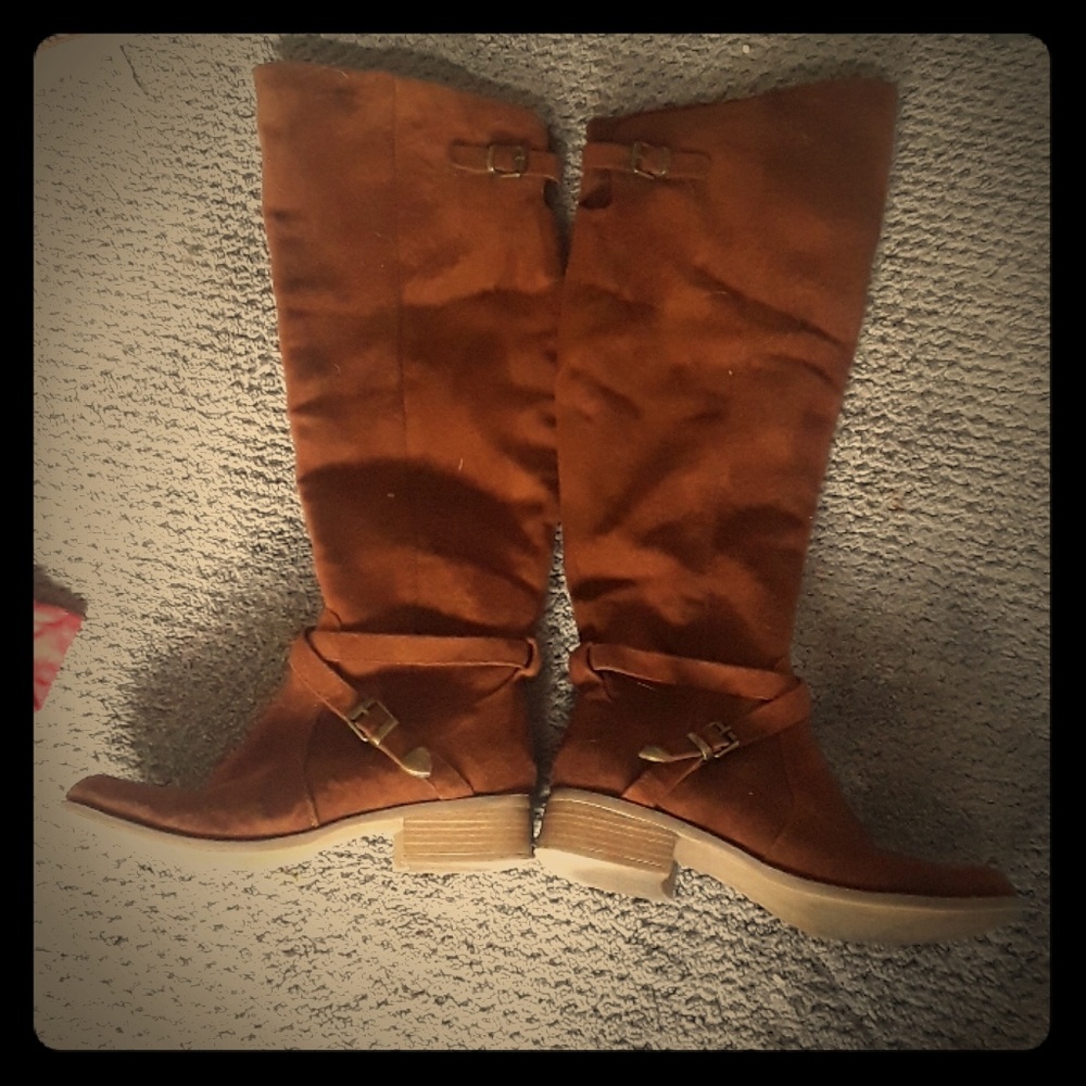 Brown over the knee boots